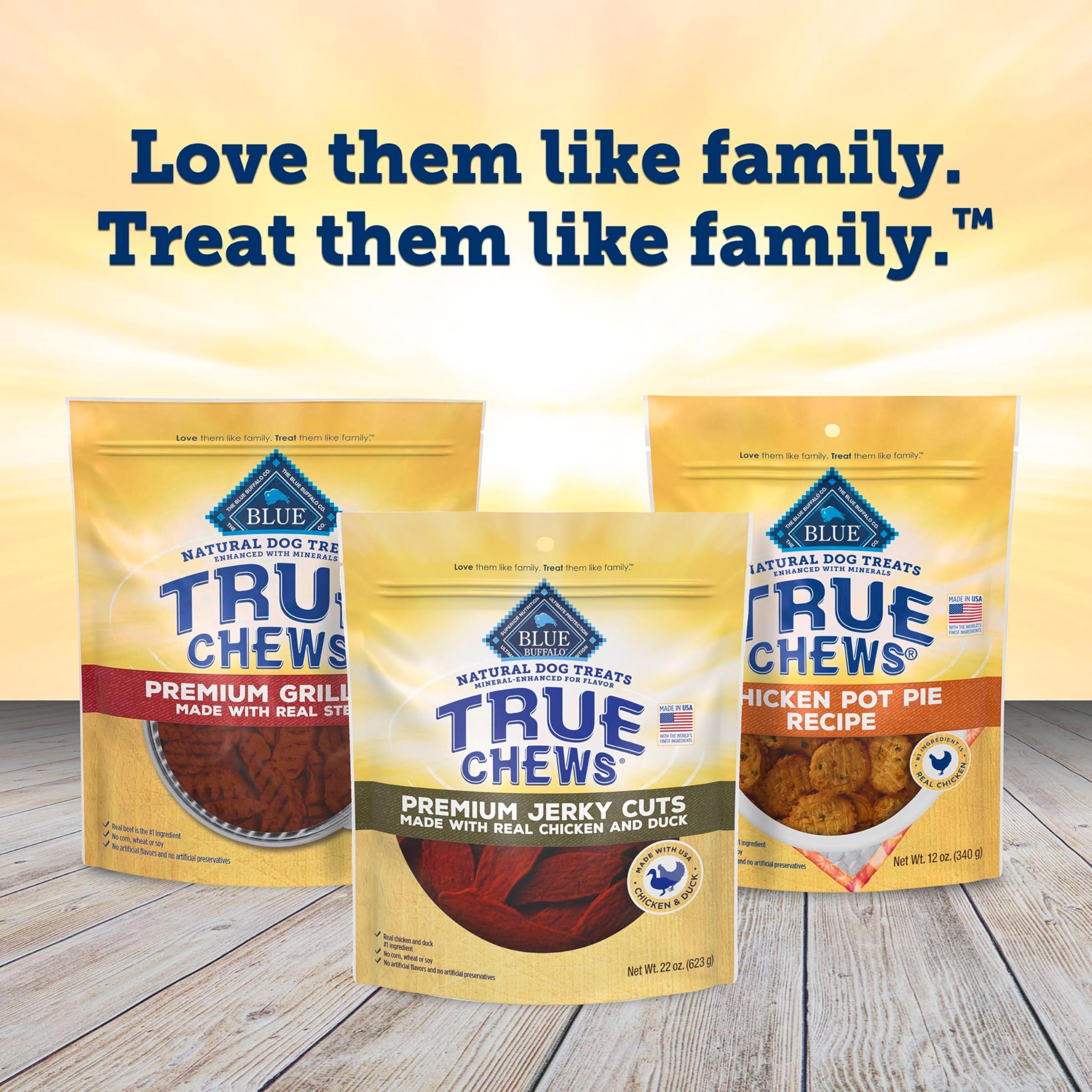 Blue Buffalo True Chews tear-friendly slices, ideal for portion control