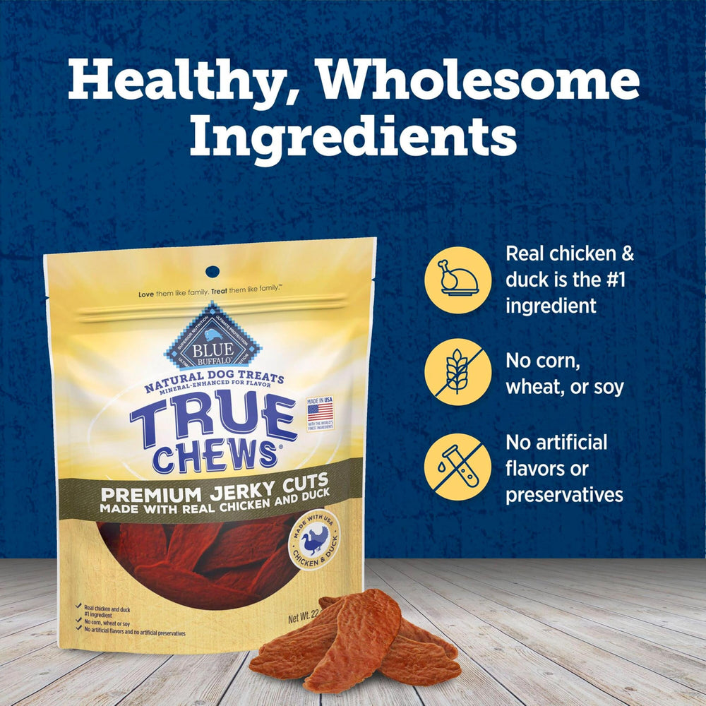 Blue Buffalo True Chews tender and tasty dog treats, easy to tear