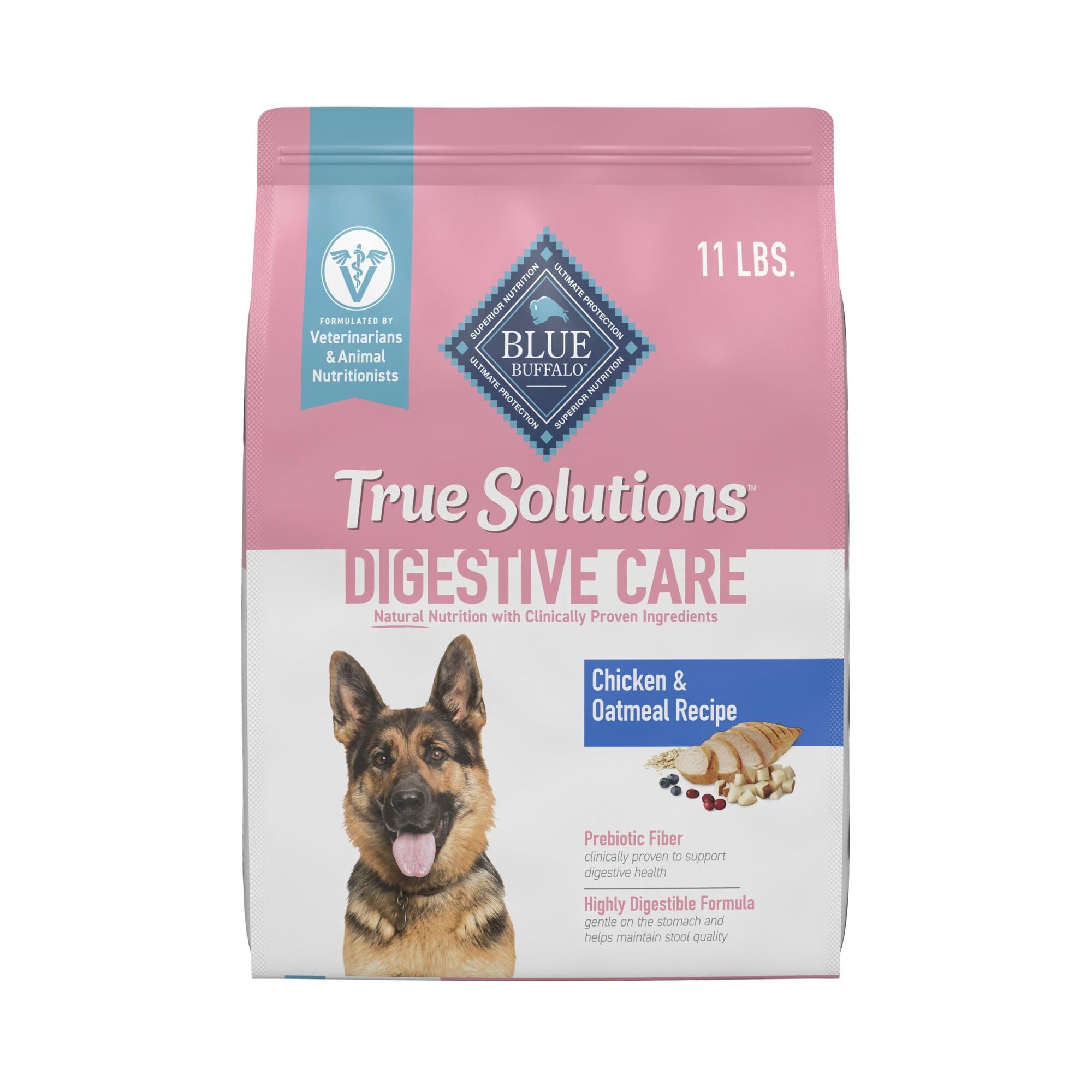 Blue Buffalo True Solutions digestive care bag supports stool quality.