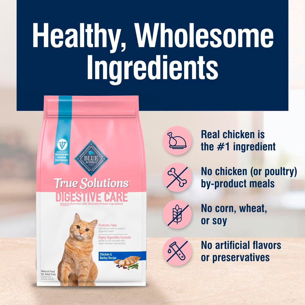 Blue Buffalo True Solutions Digestive Care USA-made packaging shown for quality.