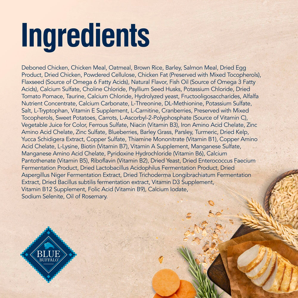 Real chicken first ingredient graphic on Blue Buffalo bag