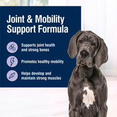 Blue Buffalo True Solutions Mobility Care label highlights Glucosamine and Chondroitin for joints.
