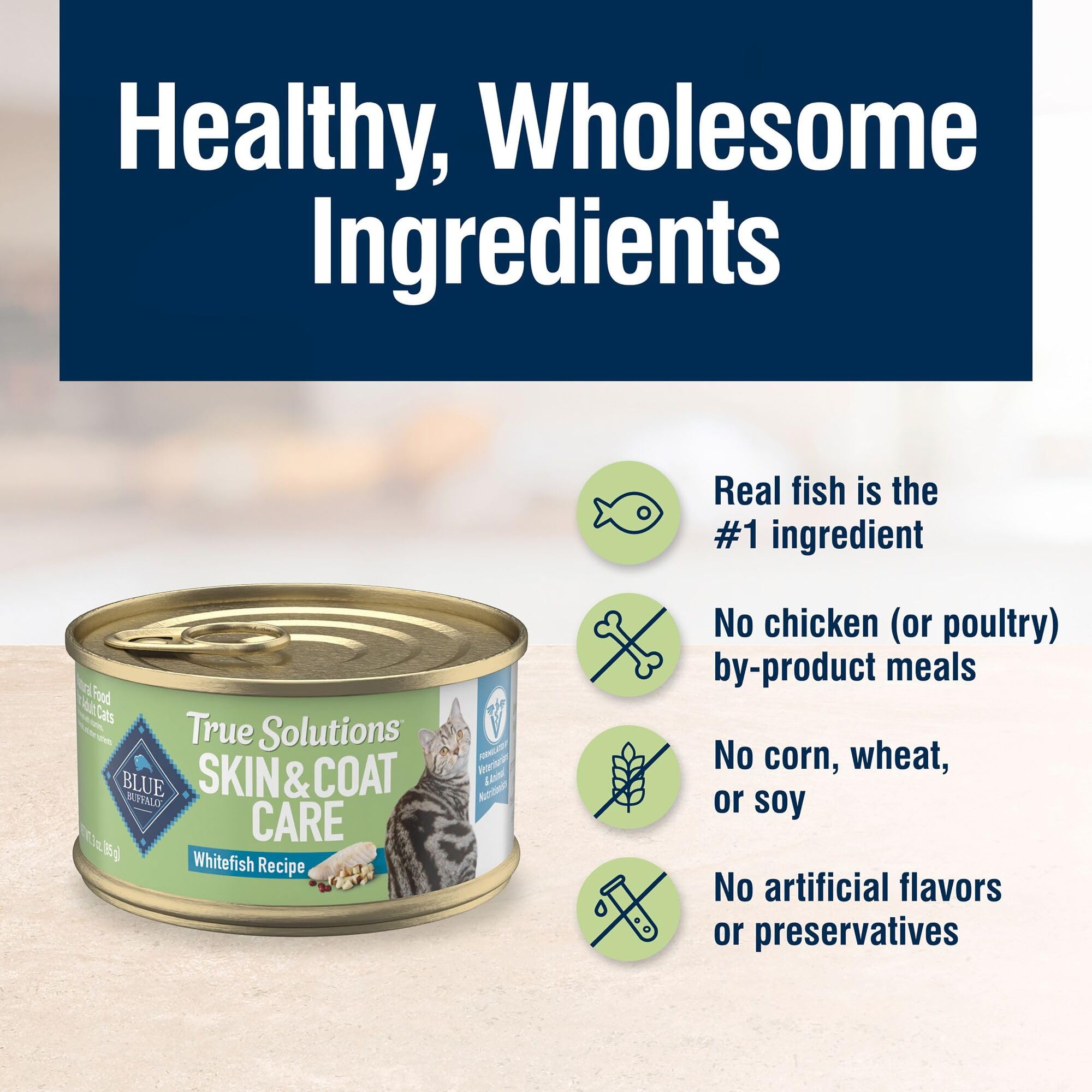 Blue Buffalo True Solutions Omega-3 fatty acids support skin and coat