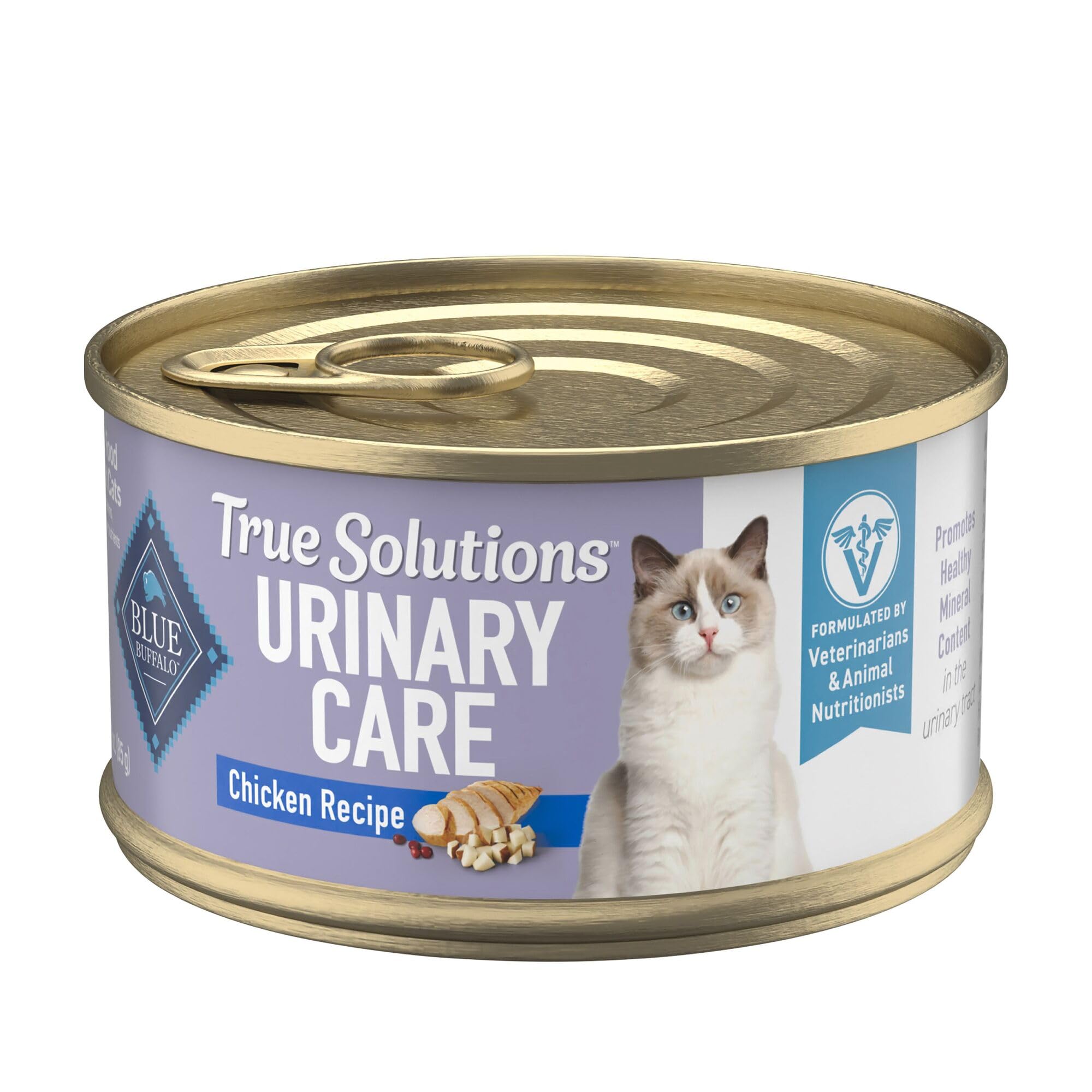 Blue Buffalo True Solutions Urinary Care wet cat food cans with real chicken
