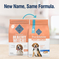 Blue Buffalo True Solutions chicken-first ingredient label highlights real protein for dogs