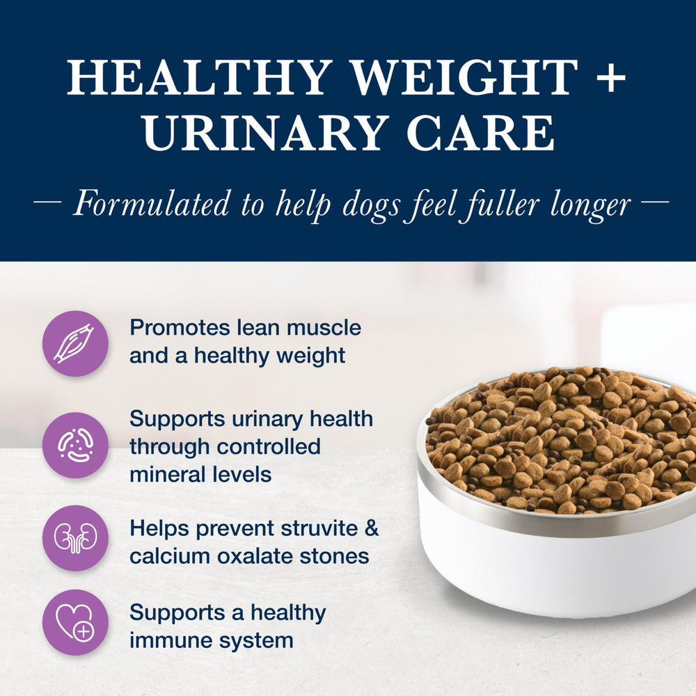 Blue Buffalo W+U veterinary-prescribed formula for dogs with dietary needs.