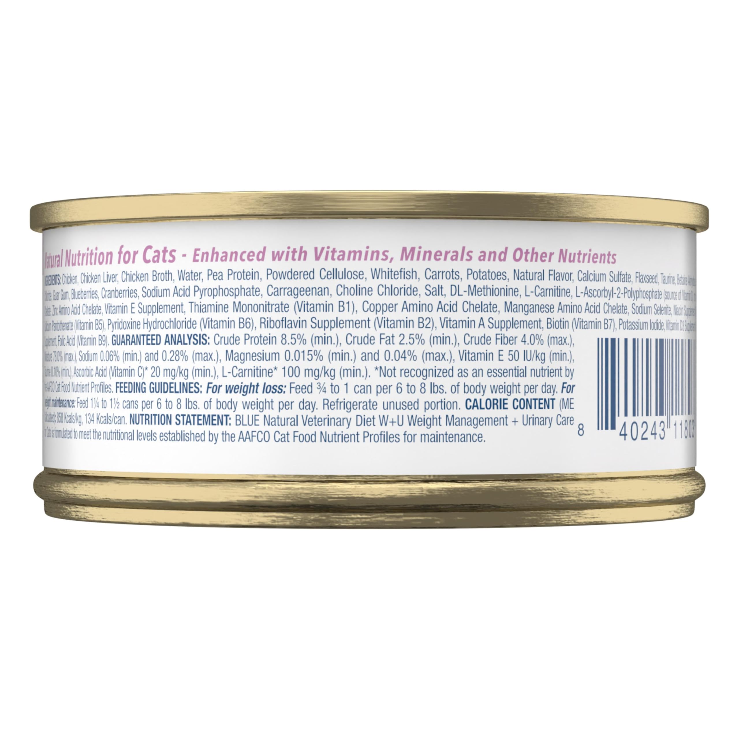 Blue Buffalo W U weight management and urinary care supports cats with balanced nutrition