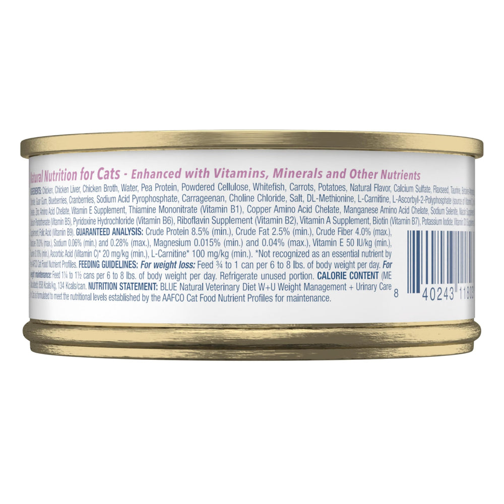 Blue Buffalo W U weight management and urinary care supports cats with balanced nutrition