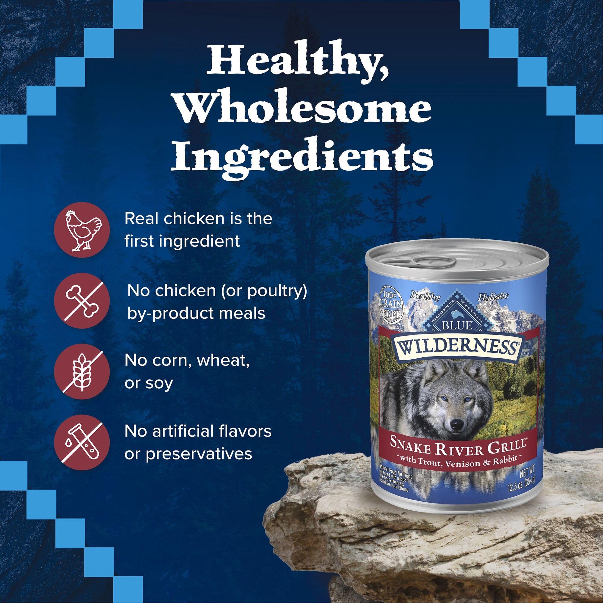 Blue Buffalo Wilderness 12-can bundle provides convenient multi-pack.