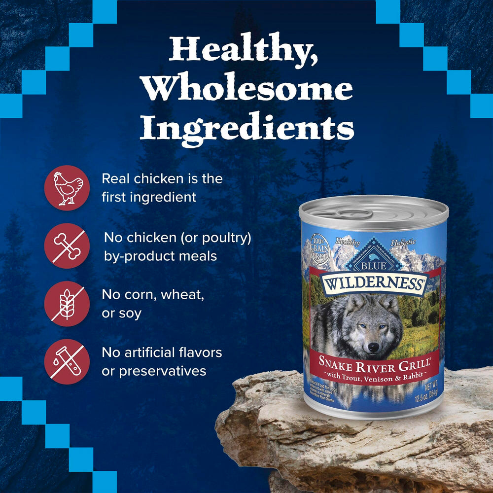 Blue Buffalo Wilderness 12-can bundle provides convenient multi-pack.