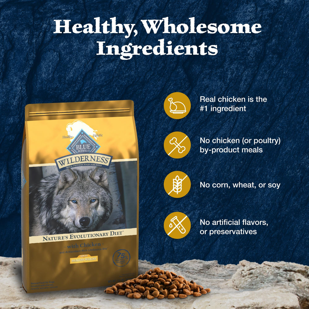 Blue Buffalo Wilderness 24-lb bag demonstrates value for longer meals.