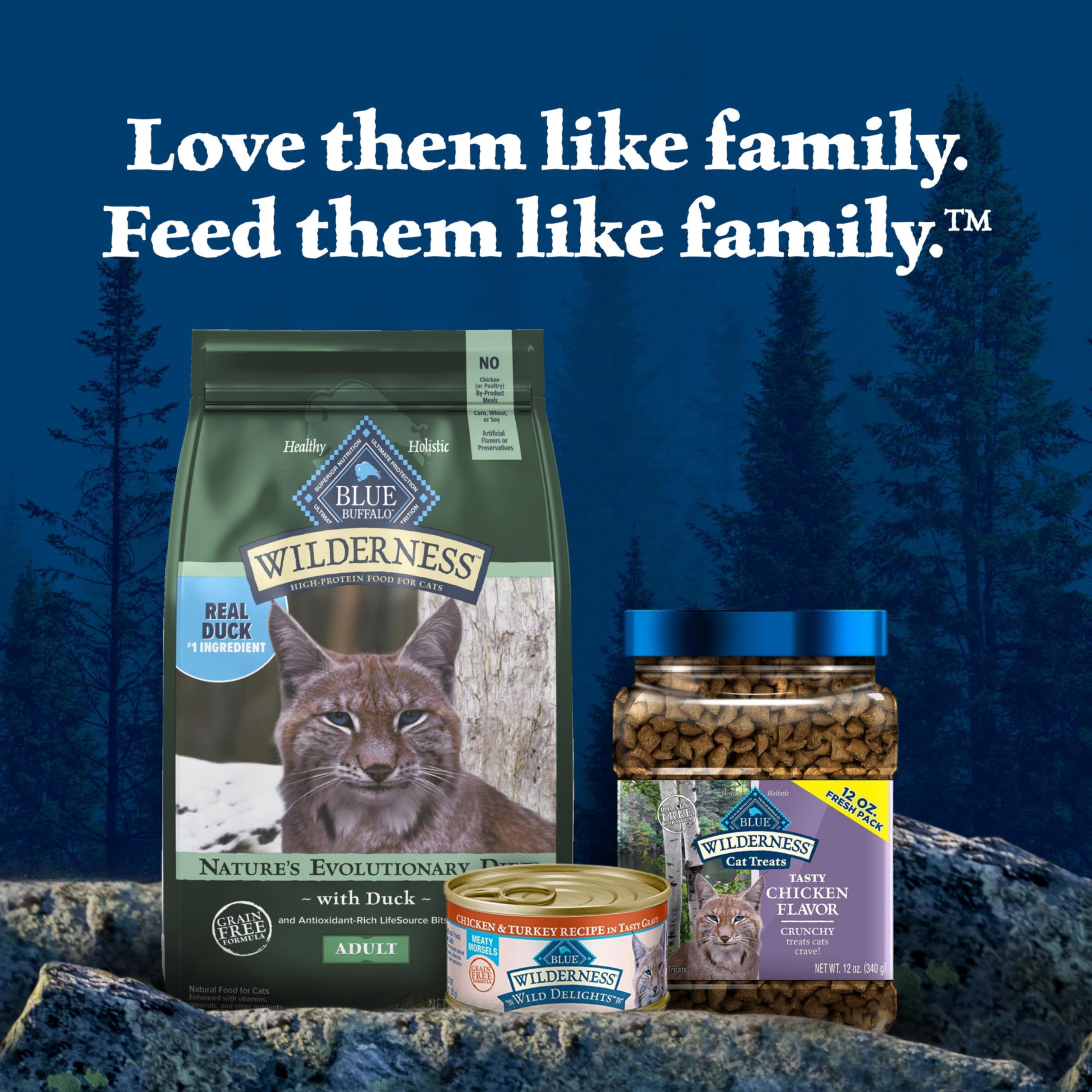 Blue Buffalo Wilderness front-packaging 5-lb bag suitable for daily cat meals
