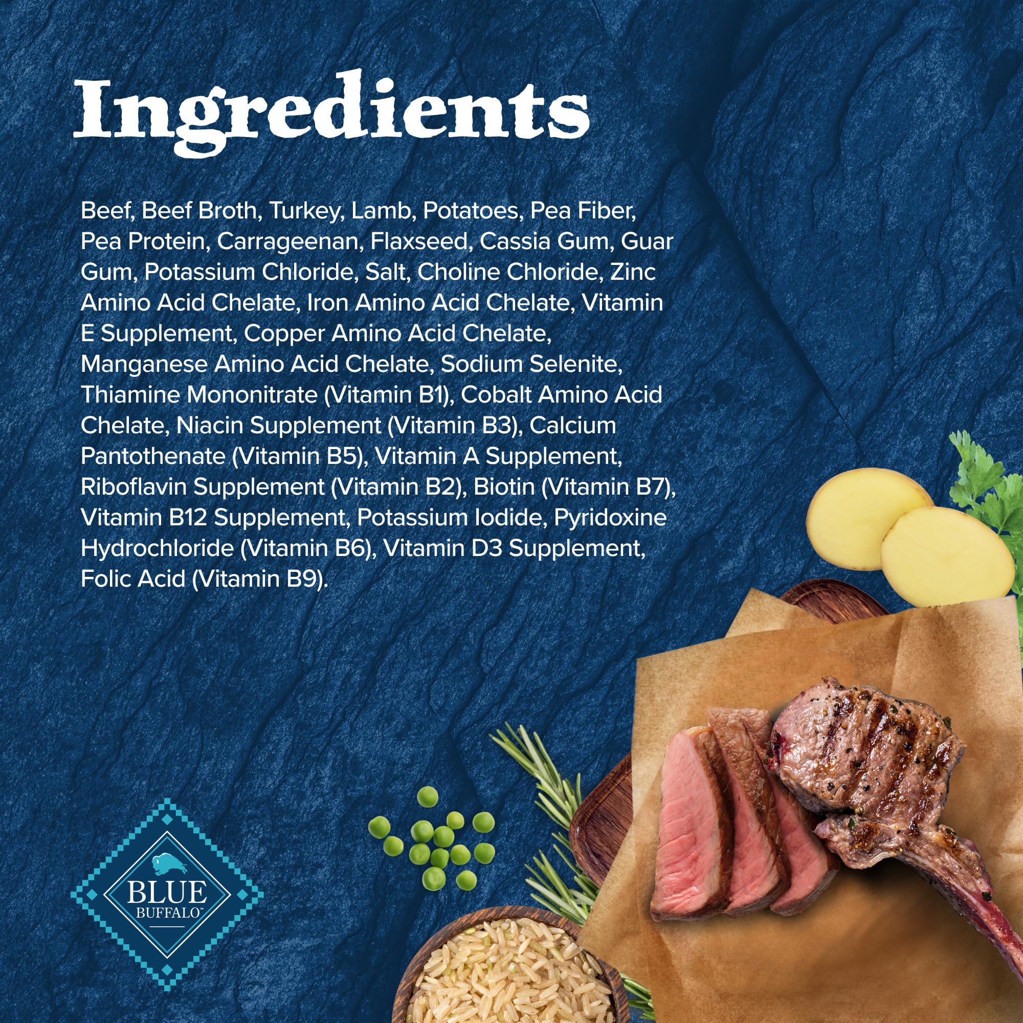 Blue Buffalo Wilderness beef-first ingredient communicates natural nutrition without poultry by-products.