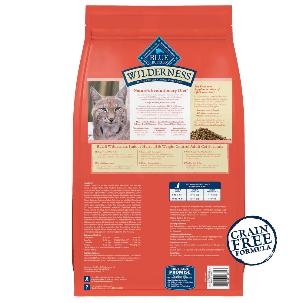 Blue Buffalo Wilderness Chicken First Ingredient signals protein-rich meals.