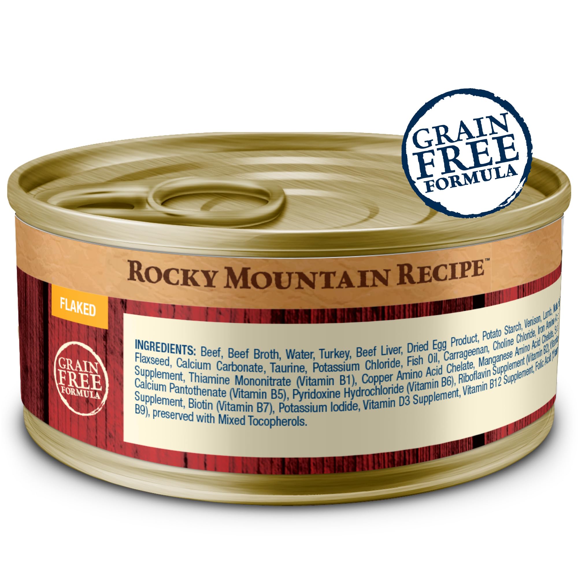 Blue Buffalo Wilderness chicken-free wet cat food can highlights grain-free, poultry-free recipe