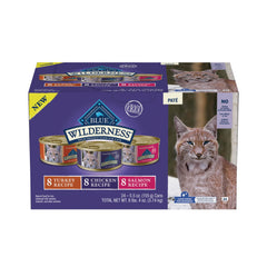 Blue Buffalo Wilderness Chicken Pate pack-shot highlights real meat first formula for cats.