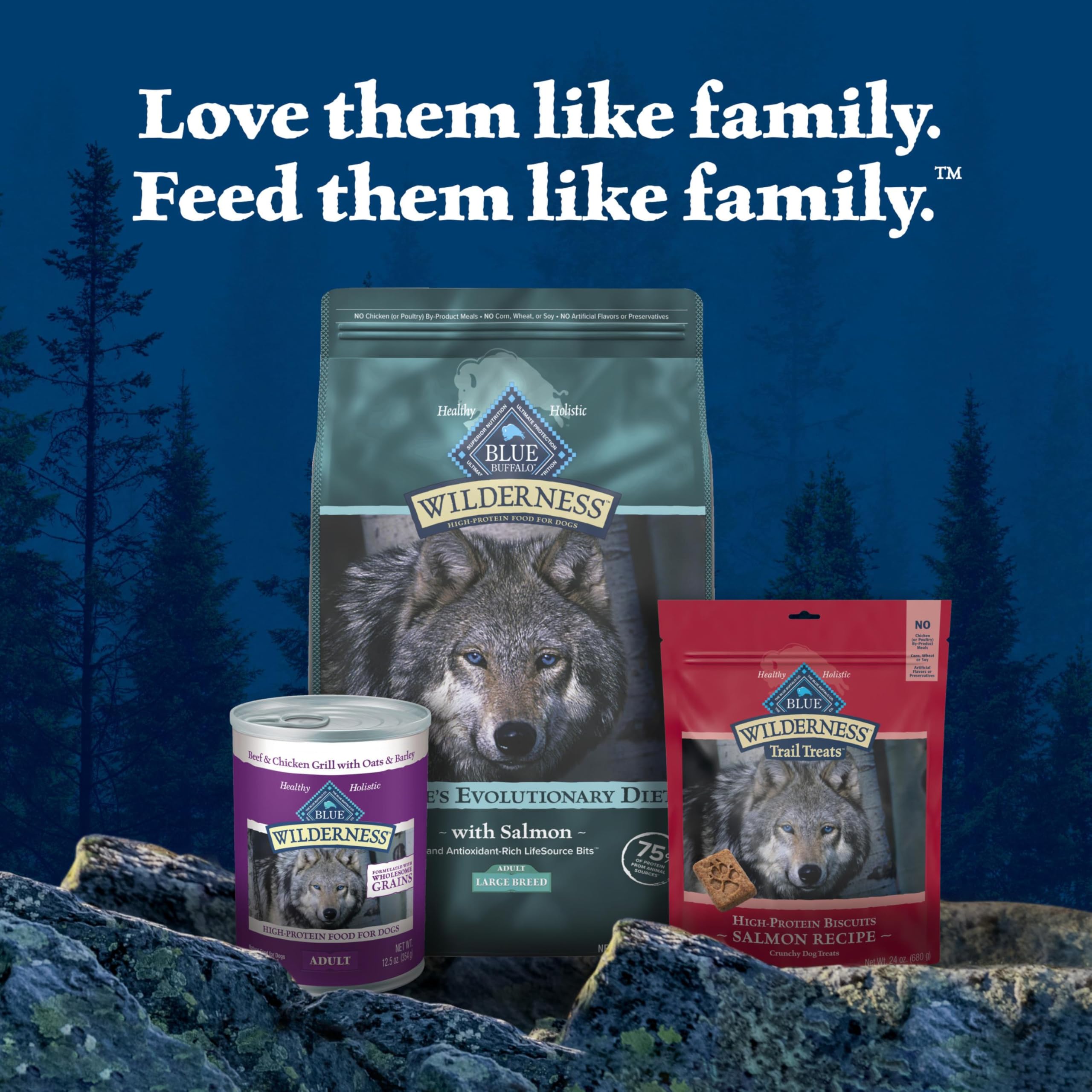 Blue Buffalo Wilderness dog enjoying meal represents real-life feeding scenario