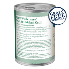 Blue Buffalo Wilderness label close-up highlighting real duck first ingredient