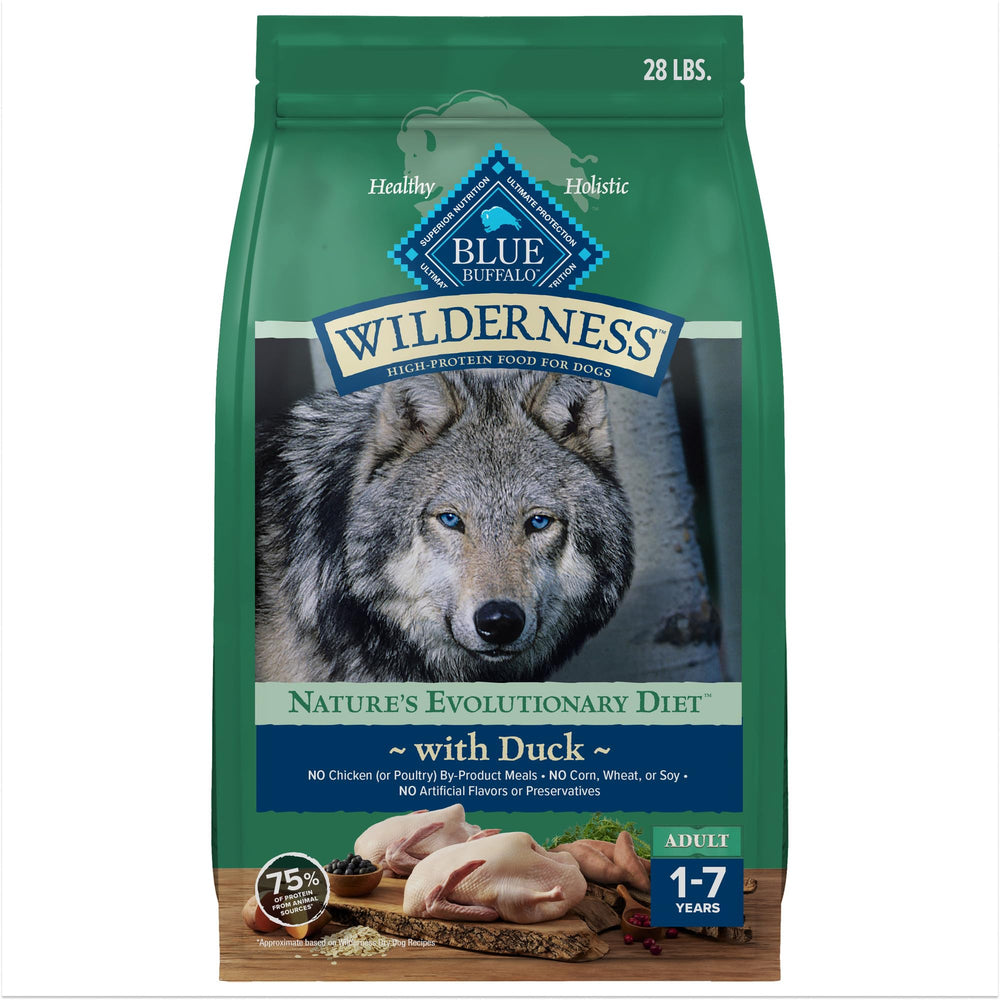 Blue Buffalo Wilderness Duck First Ingredient kibble supports muscle health