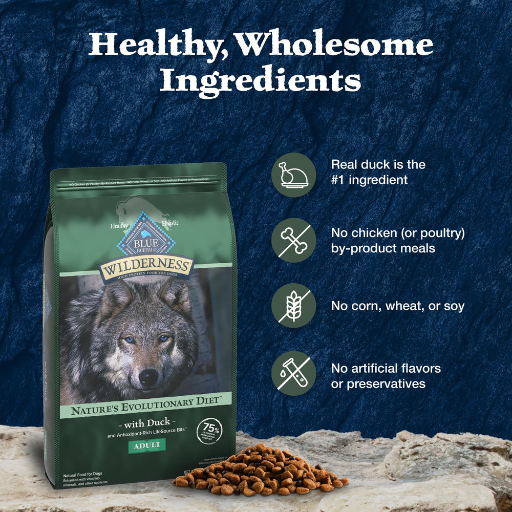 Blue Buffalo Wilderness Duck Recipe 28-lb bag for convenient feeding