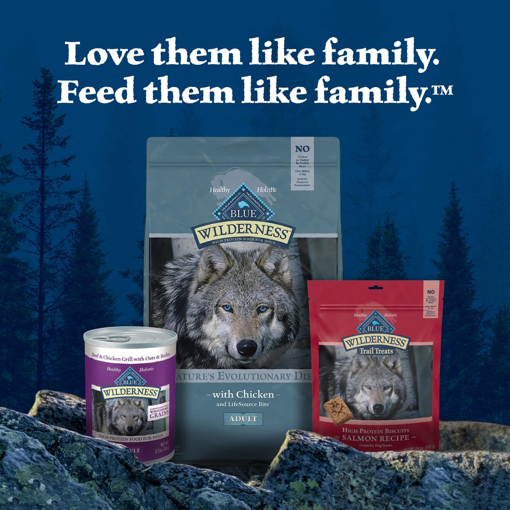 Blue Buffalo Wilderness packaging highlights ingredients and benefits for shoppers.