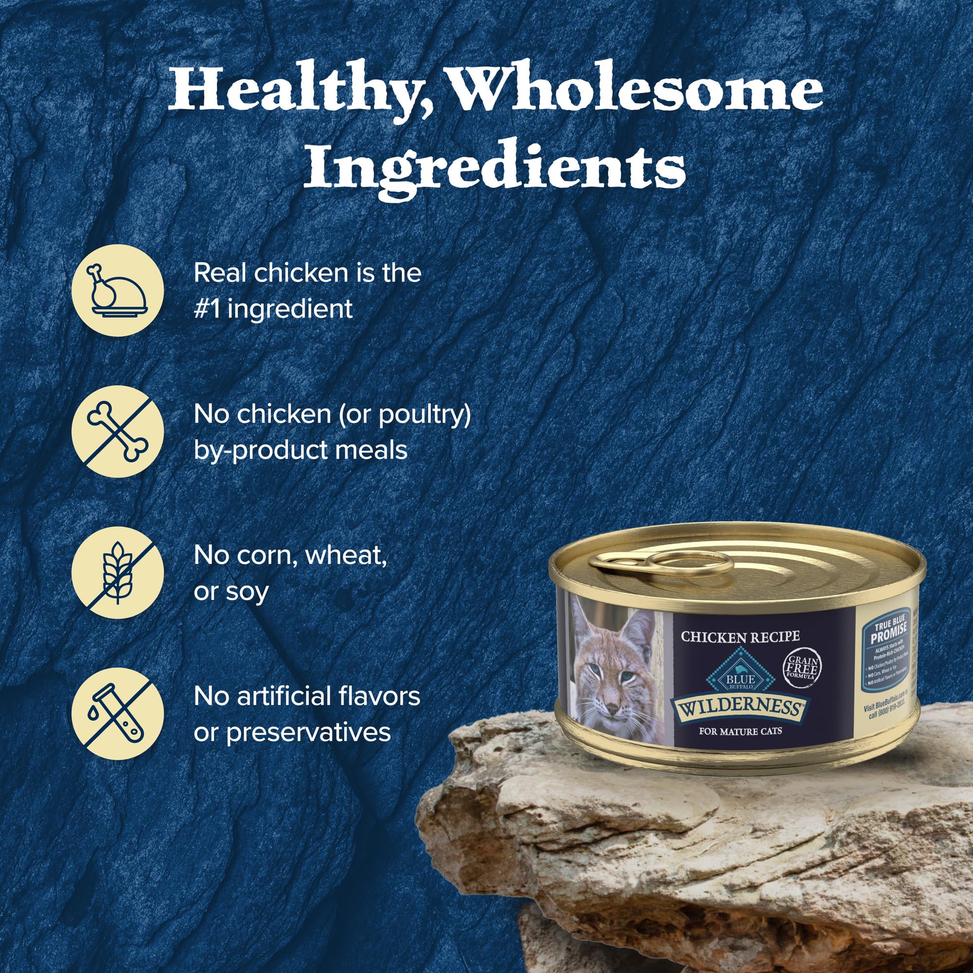 Blue Buffalo Wilderness flaxseed-based formula emphasizes omega-3 and omega-6 benefits.