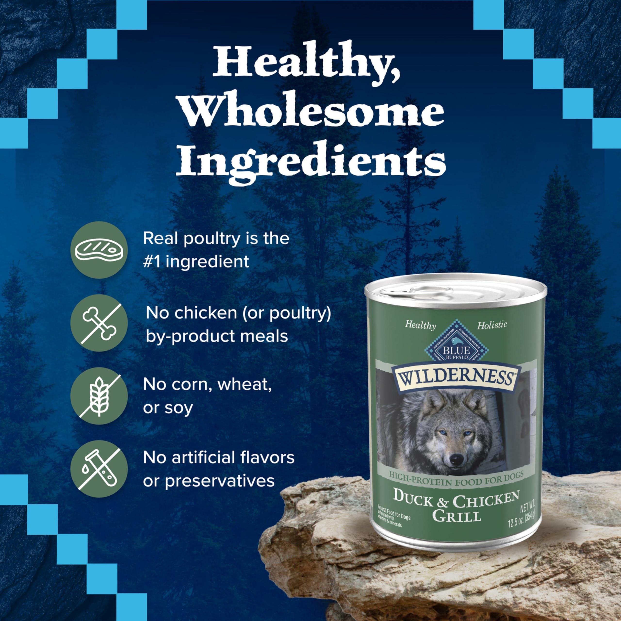 Blue Buffalo Wilderness grain-free formula with no poultry by-product meals