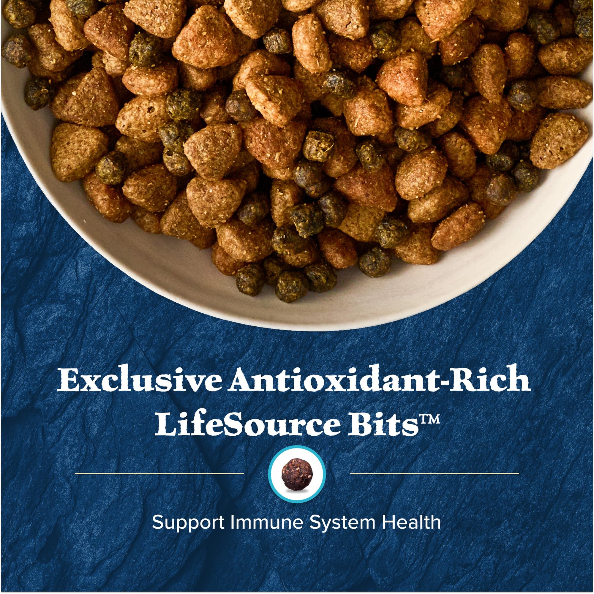 Blue Buffalo Wilderness grains and vegetables mix image showcases balanced carbohydrates