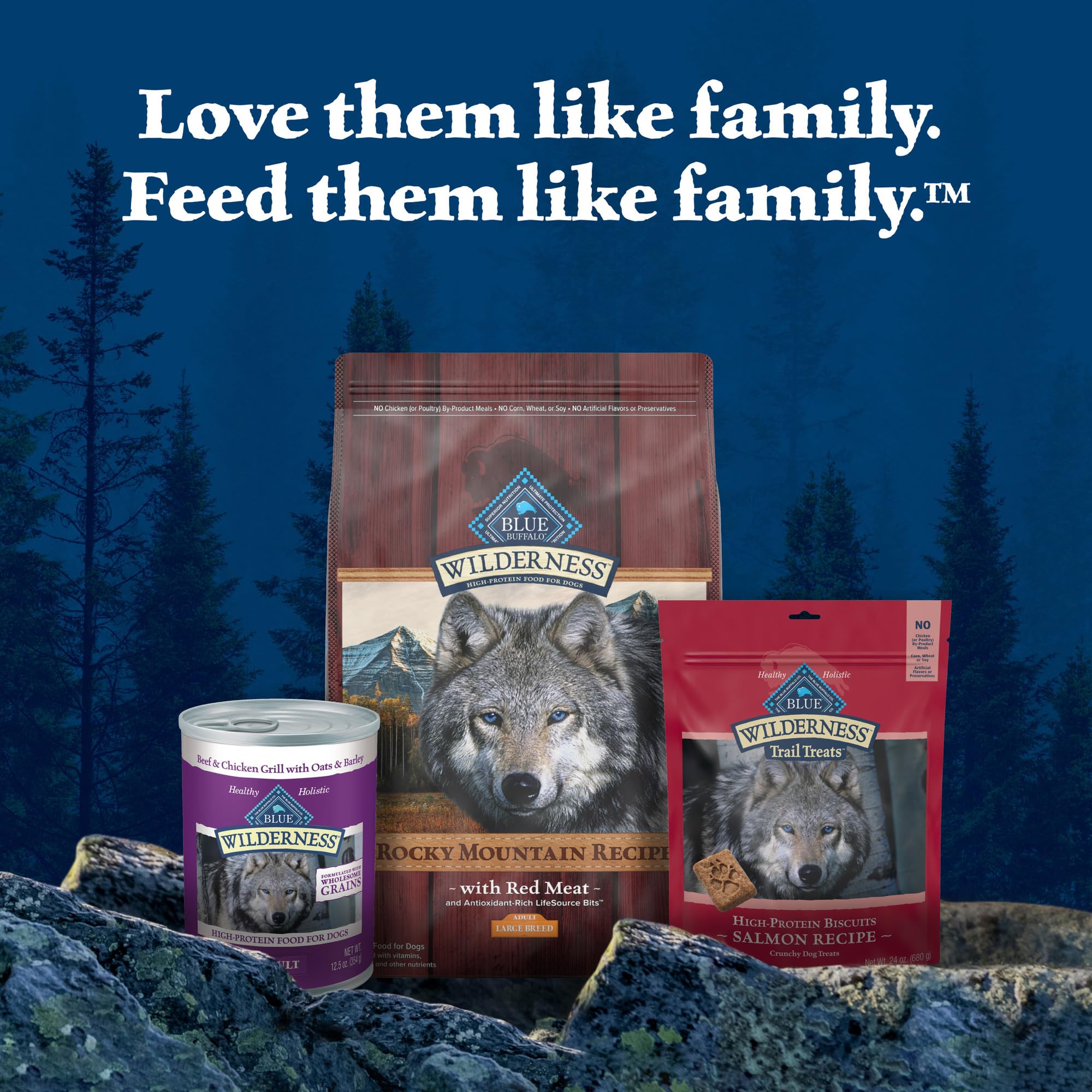 Blue Buffalo Wilderness High-Protein Dry Dog Food for active large dogs