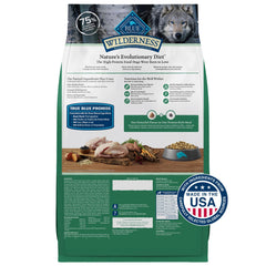 Blue Buffalo Wilderness high-protein dry dog food with real duck main ingredient