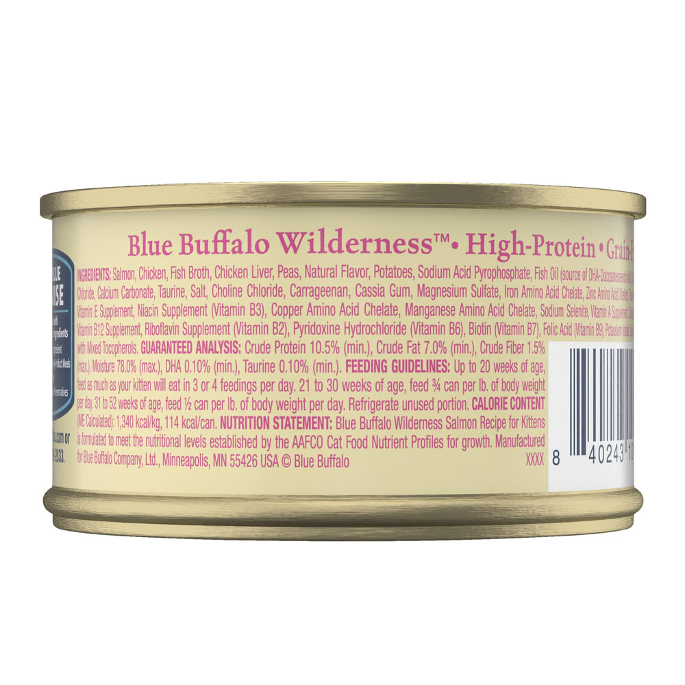 Blue Buffalo Wilderness kitten high-protein formula emphasizes grain-free nutrition