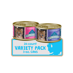 Blue Buffalo Wilderness kitten pate chicken 3oz can with protein for growing kittens