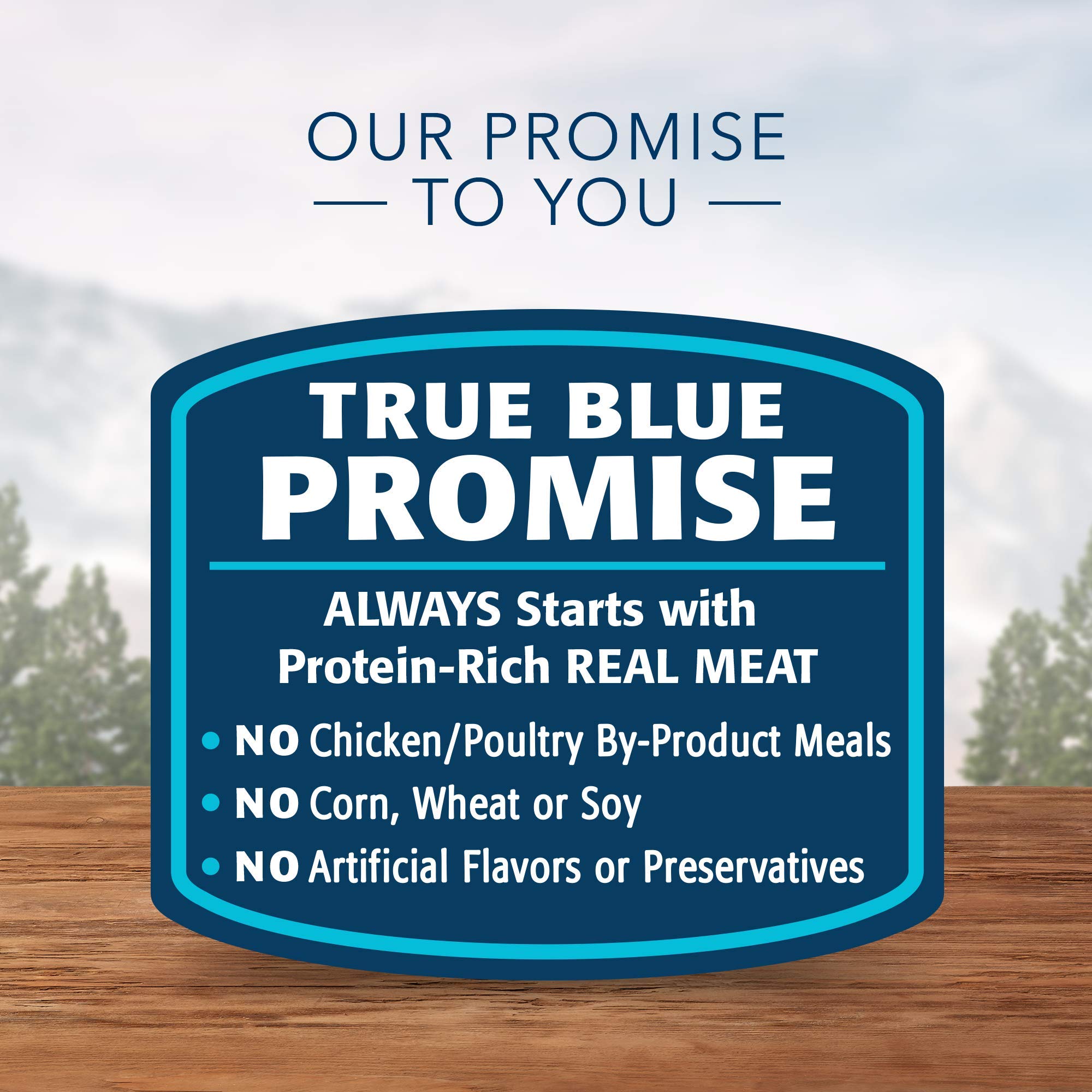 Blue Buffalo Wilderness natural ingredients label highlights grain-free formula