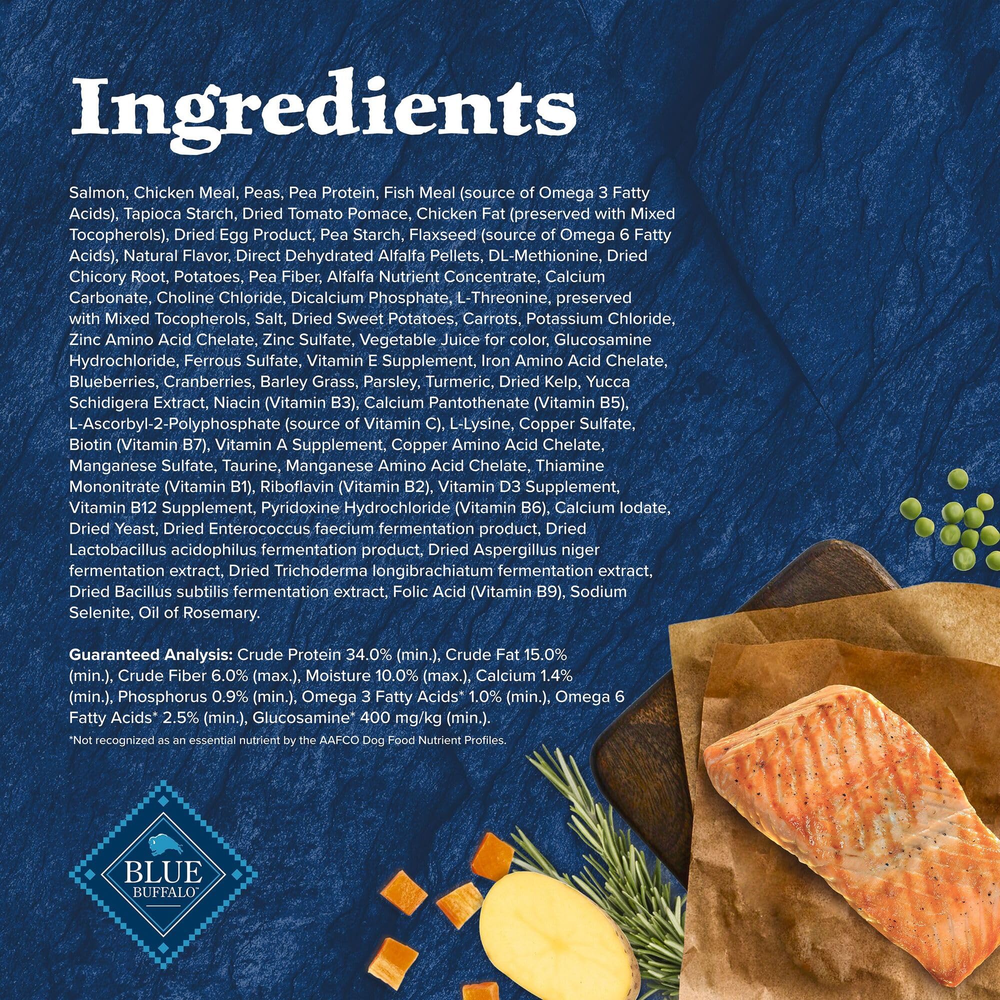 Blue Buffalo Wilderness no-grains packaging communicates grain-free option.