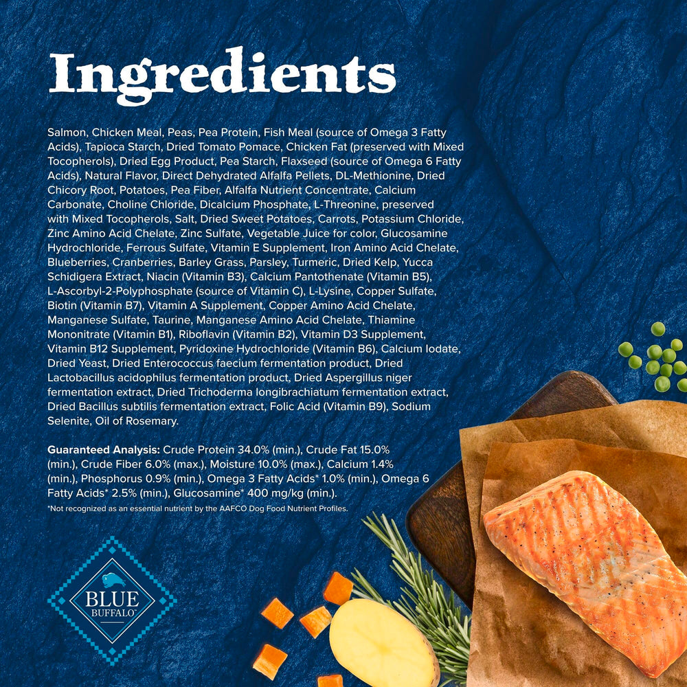 Blue Buffalo Wilderness no-grains packaging communicates grain-free option.