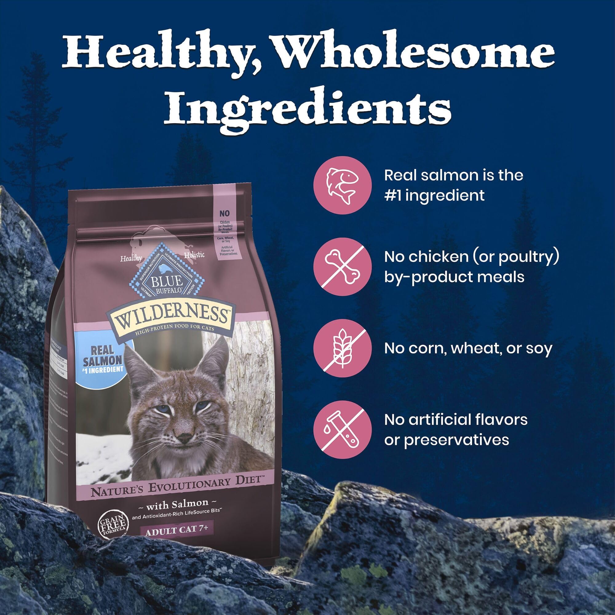 Blue Buffalo Wilderness omega-3 and -6 deliver skin and coat nourishment