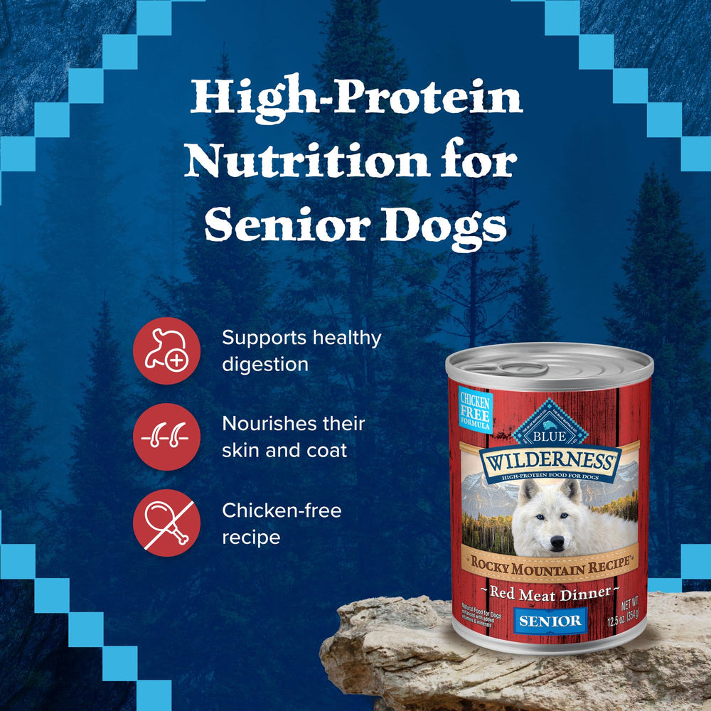 Blue Buffalo Wilderness packaging visual showcases ingredients and benefits in the product label.