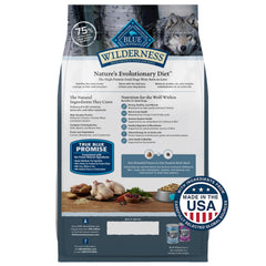 Blue Buffalo Wilderness protein-packed dry dog food scene highlights hearty flavor and nutrition