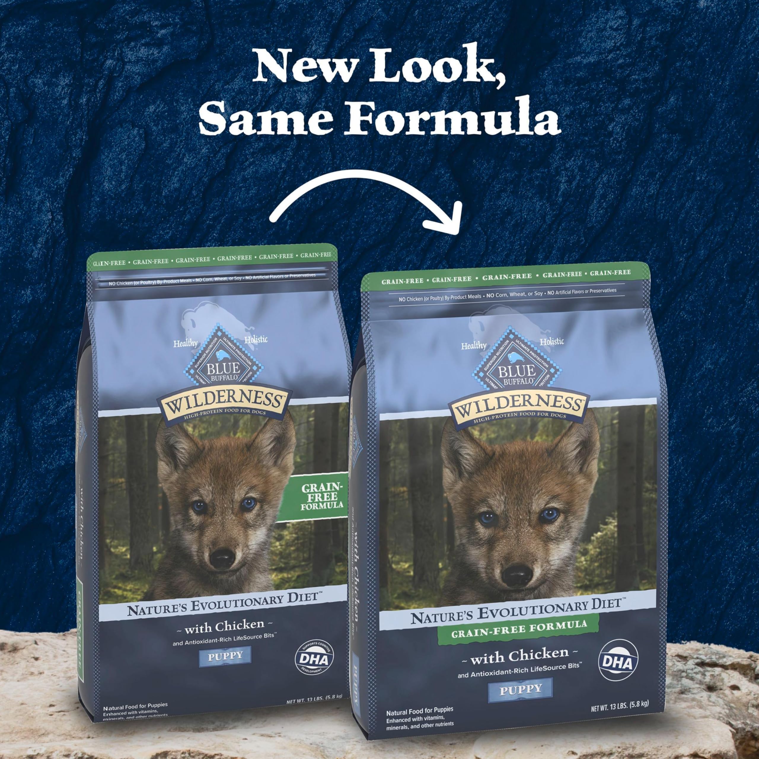 Blue Buffalo Wilderness Puppy serving bowl demonstrates balanced meals for active days