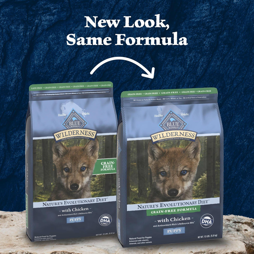 Blue Buffalo Wilderness Puppy serving bowl demonstrates balanced meals for active days