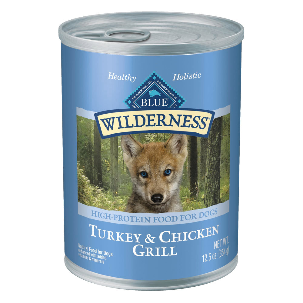 Blue Buffalo Wilderness puppy food with real turkey first ingredient supports healthy muscle growth
