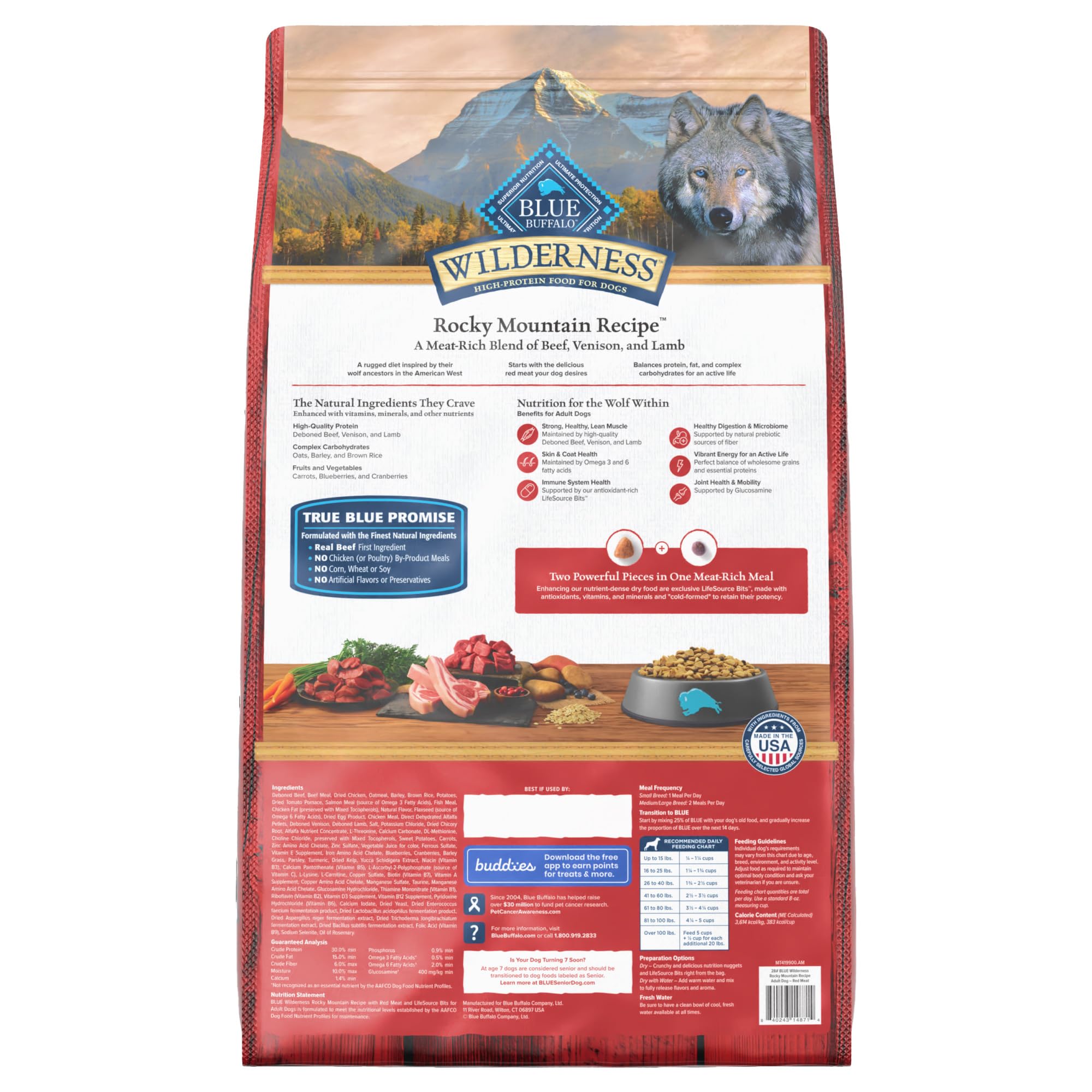 Blue Buffalo Wilderness real beef ingredient close-up highlighting first ingredient
