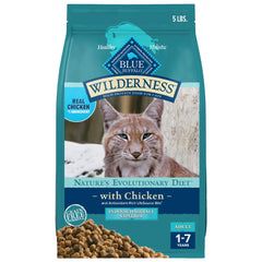 Blue Buffalo Wilderness real chicken first ingredient supports protein for indoor cats