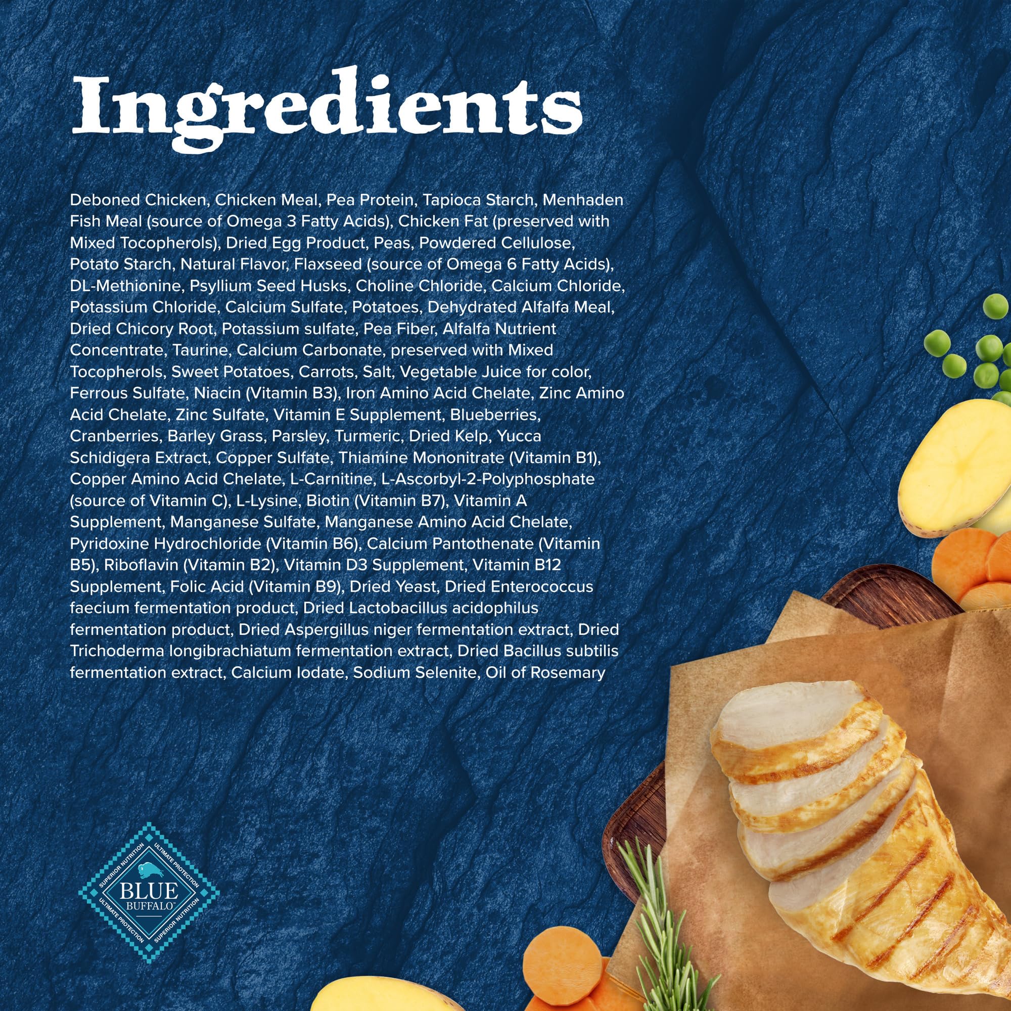 Blue Buffalo Wilderness real chicken-first ingredient signals premium protein goodness.