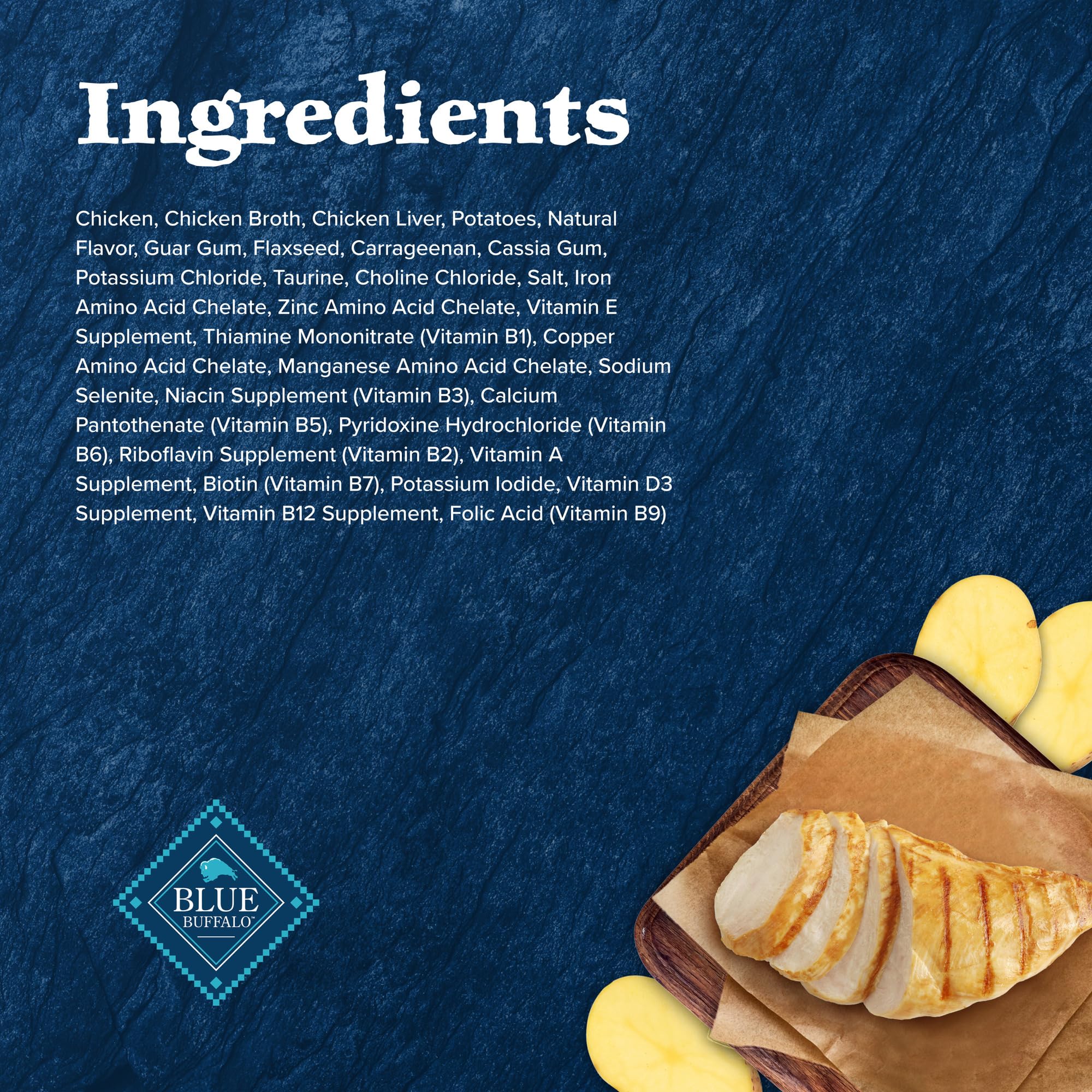 Blue Buffalo Wilderness real chicken visuals emphasize protein and flavor