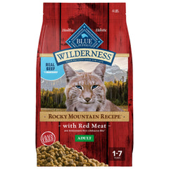 Blue Buffalo Wilderness Rocky Mountain beef-first ingredient bag front for adult cats