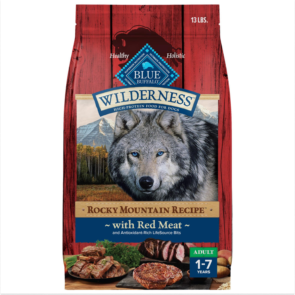 Blue Buffalo Wilderness Rocky Mountain beef first ingredient supports lean muscle