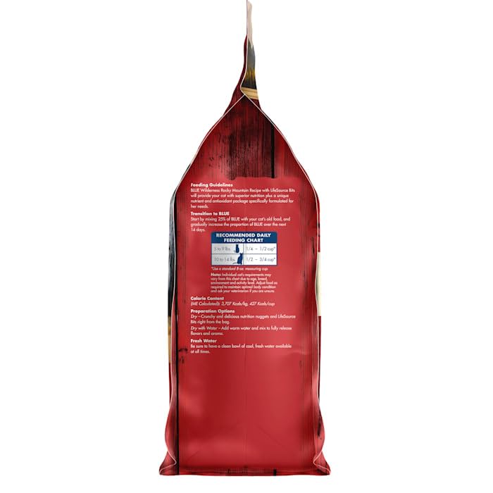 Blue Buffalo Wilderness Rocky Mountain grain-free formula no corn wheat or soy label