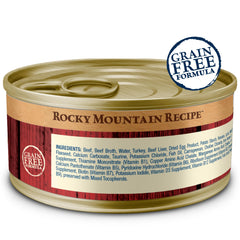 Blue Buffalo Wilderness paté can side view with nutrition highlights