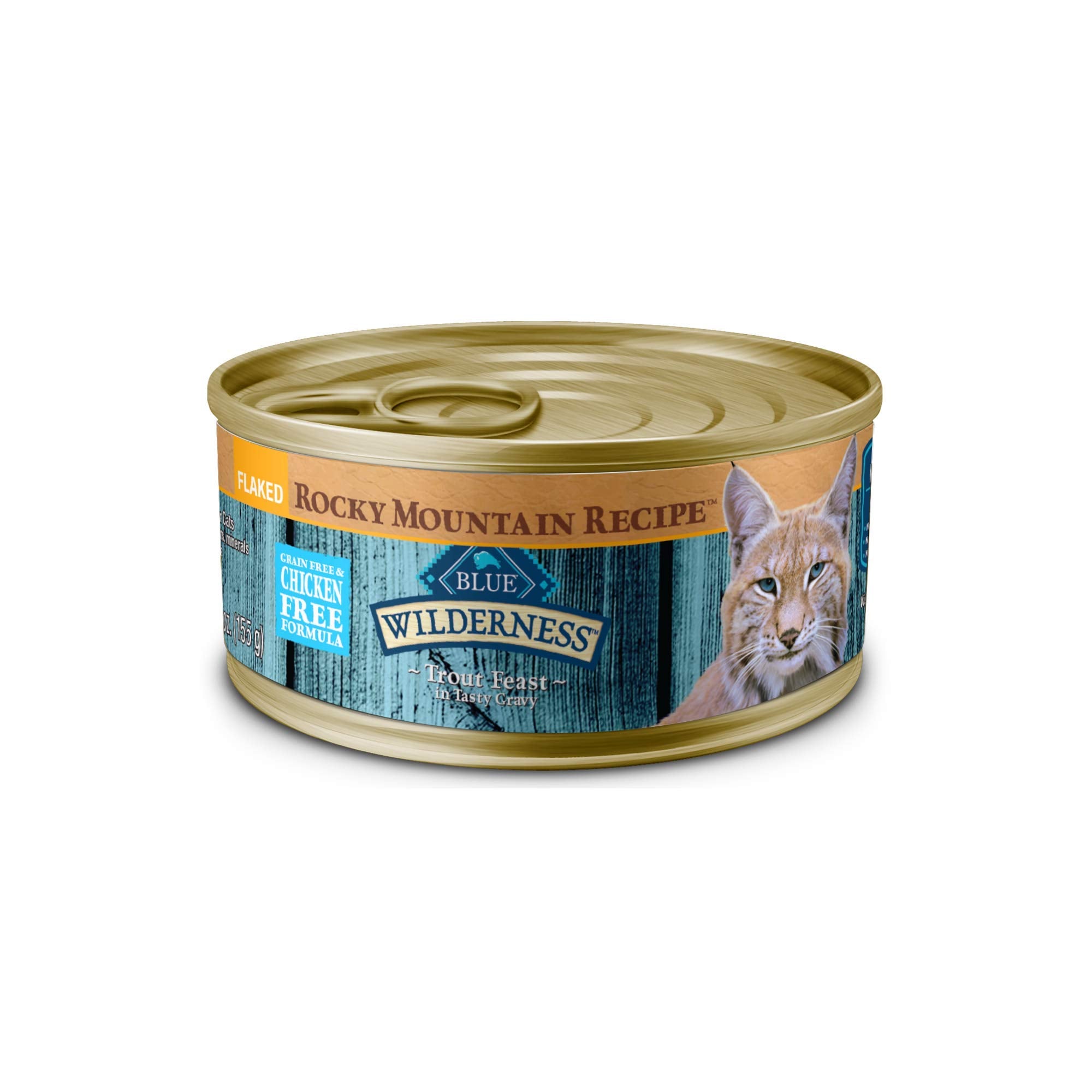 Blue Buffalo Wilderness Trout in Gravy can, real trout first ingredient for a high-protein meal